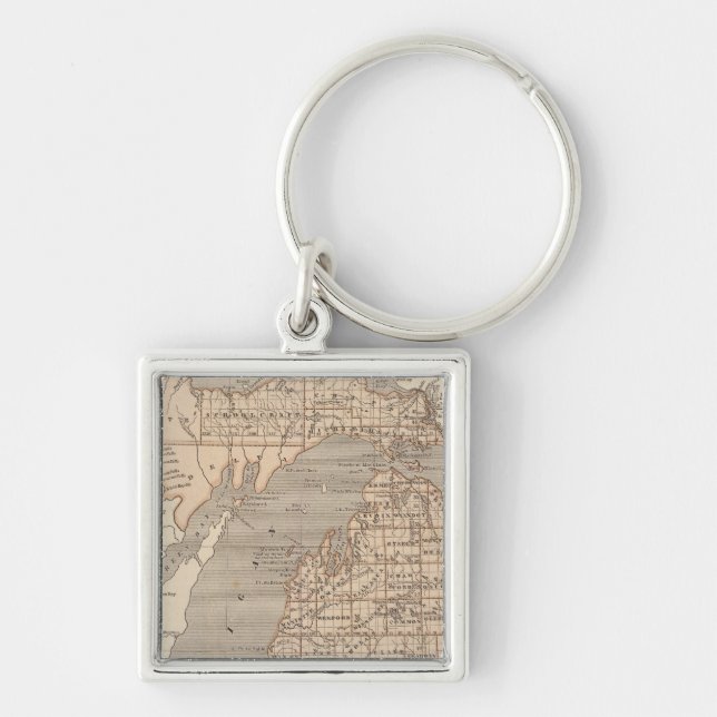 Porte-clés Carte Atlas du Michigan (Devant)