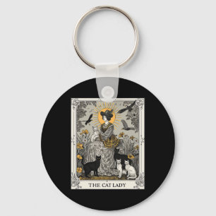 Porte-clés Carte Cat Lady Tarot Femme gothique Vintage Chat M