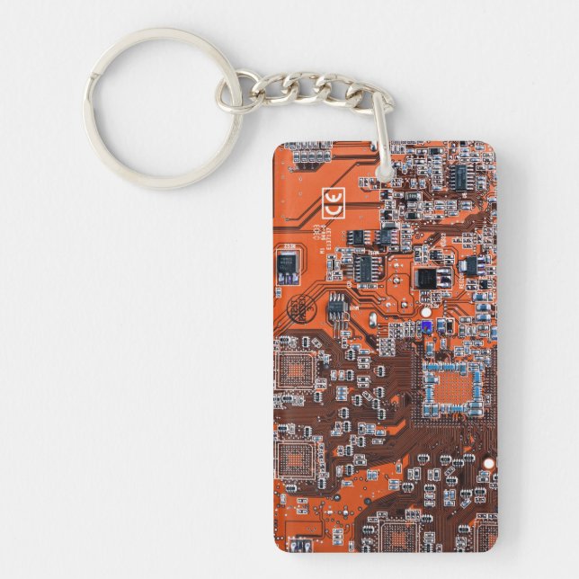 Porte-clés Carte circuit imprimé circuit orange PCB (Devant)