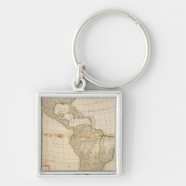 Porte-clés Carte composite de l'Amérique à la main (Devant)