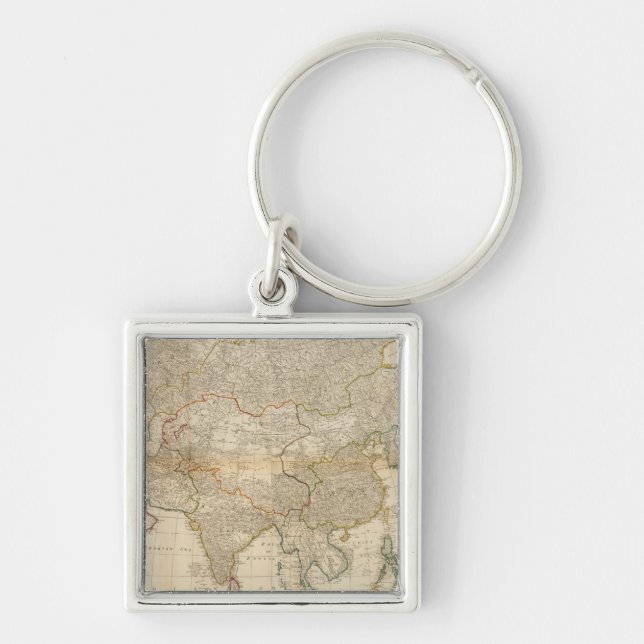 Porte-clés Carte composite de l'Asie à la main (Devant)