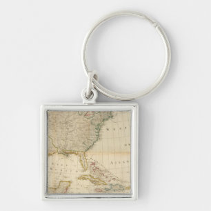 Porte-clés Carte composite nord-américaine à la main
