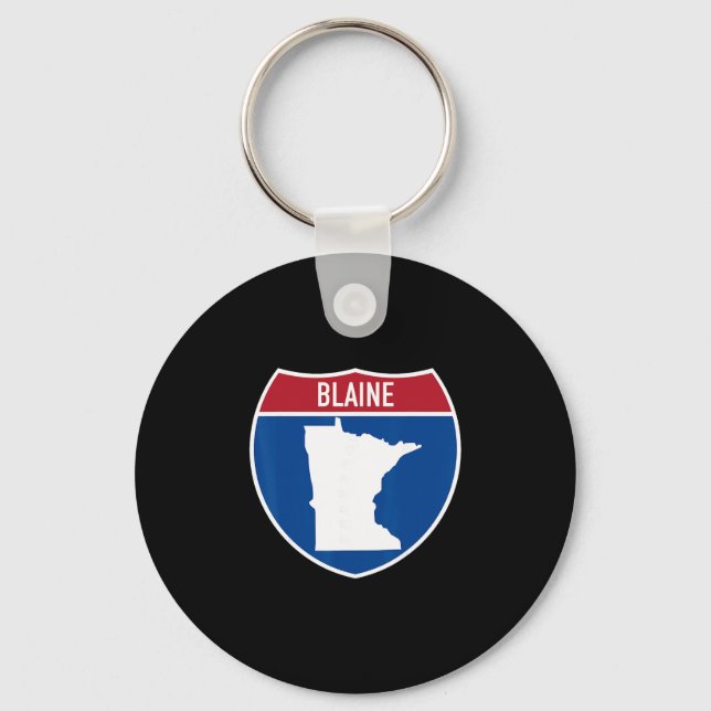 Porte-clés Carte de Blaine Minnesota Panneau routier Intersta (Recto)