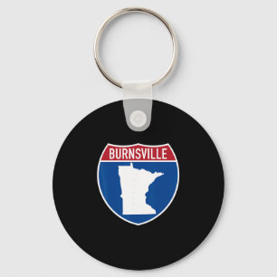 Porte-clés Carte de Burnsville Minnesota Autoroute Panneau In