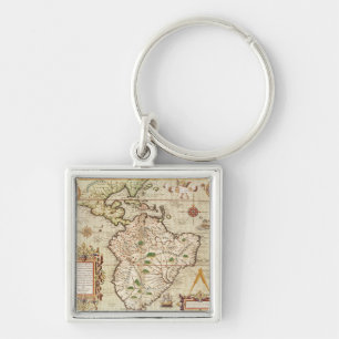 Porte-clés Carte de central et de l'Amérique du Sud