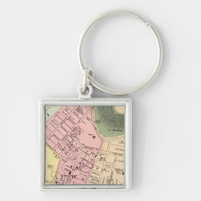 Porte-clés Carte de Charleston, Virginie-Occidentale (Devant)