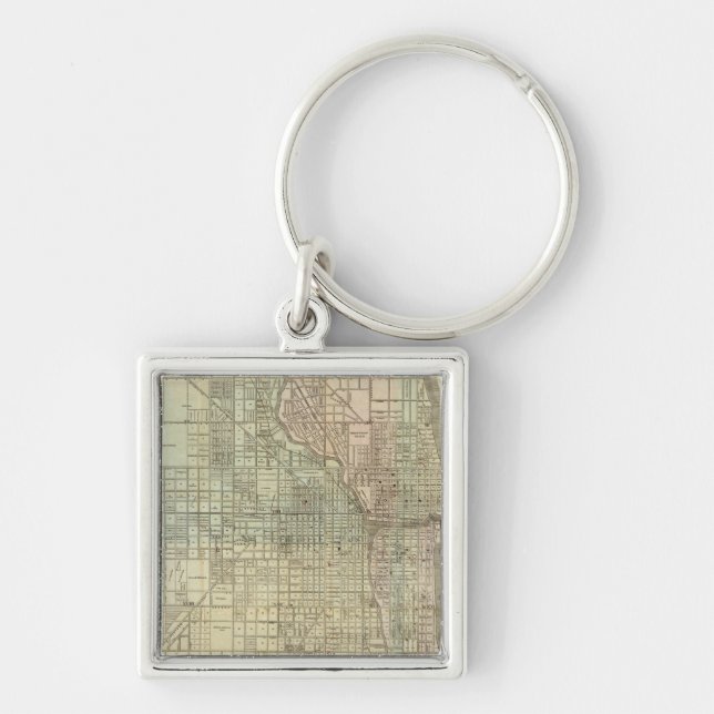 Porte-clés Carte De Chicago (Devant)
