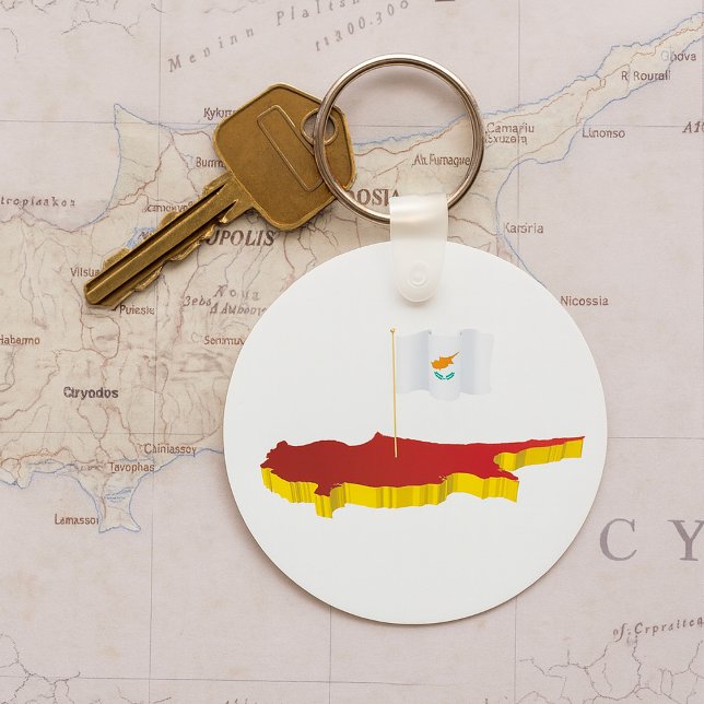 Porte-clés Carte de Chypre (Créateur téléchargé)