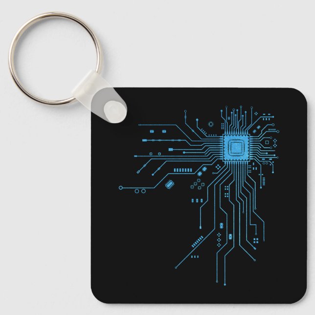 Porte-clés Carte de circuit imprimé d'ordinateur électronique (Recto)