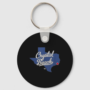 Porte-clés Carte de Crystal Beach Texas Tx