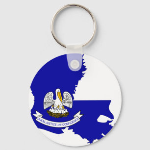 Porte-clés Carte de drapeau de la Louisiane