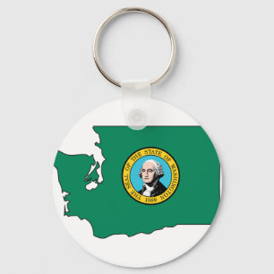 Porte-clés Carte de drapeau de Washington