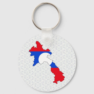 Porte-clés Carte de drapeau des Laotiens normale