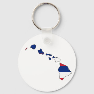Porte-clés Carte de drapeau d'Hawaï