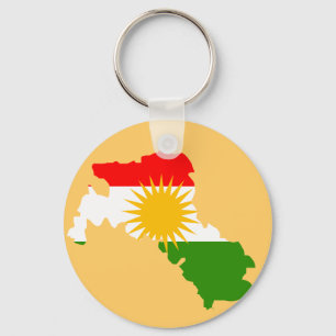 Porte-clés Carte de drapeau du Kurdistan