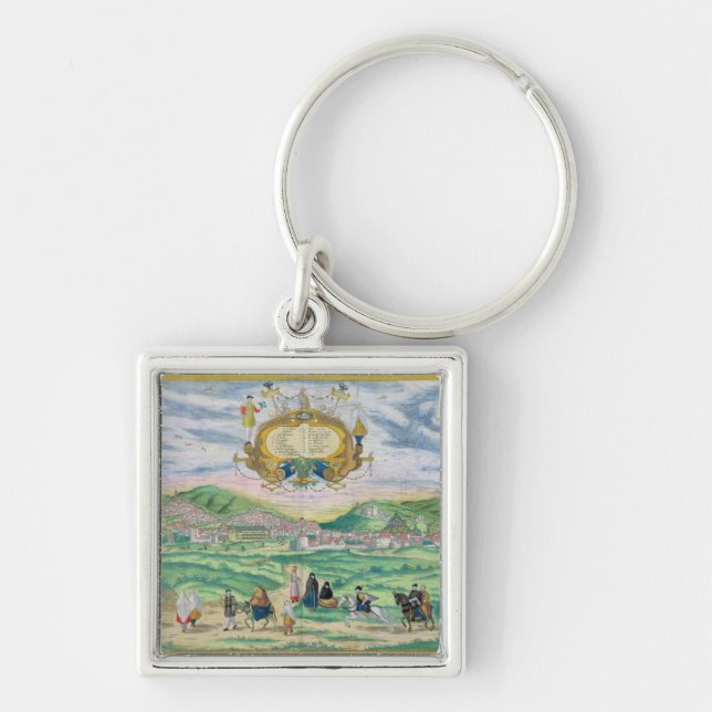 Porte-clés Carte de Grenade, de "Civitates Orbis Terrarum" (Devant)