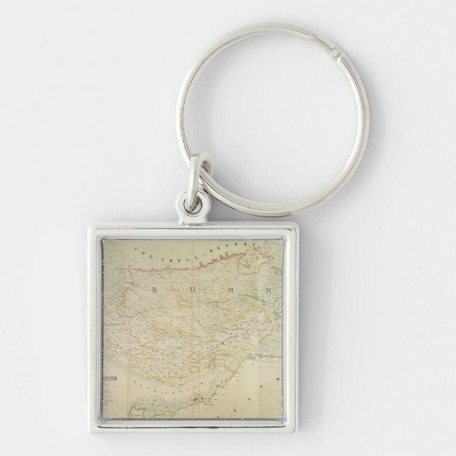 Porte-clés Carte de Kutch et de Runn, Inde, 1854 (Devant)