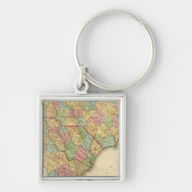 Porte-clés Carte de la Caroline du Nord (Devant)