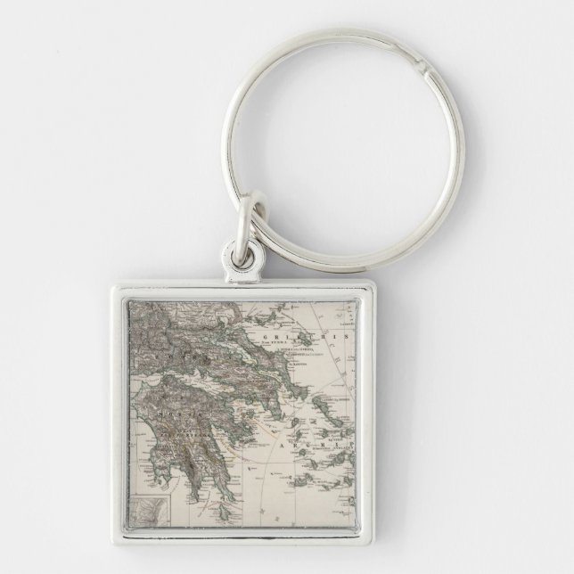 Porte-clés Carte de la Grèce par Stieler (Devant)