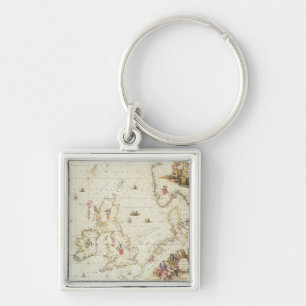 Porte-clés Carte de la Mer du Nord, c.1675