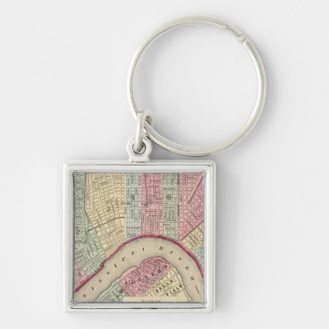 Porte-clés Carte de la Nouvelle-Orléans par Mitchell (Devant)