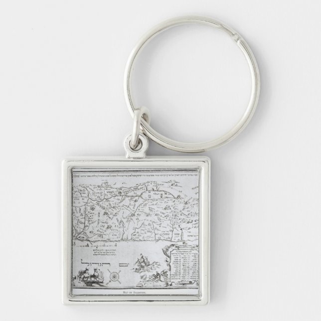 Porte-clés Carte de la Palestine, d'un Haggadah de pâque (Devant)