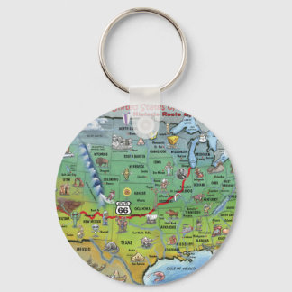 Porte-clés Carte de la route historique 66