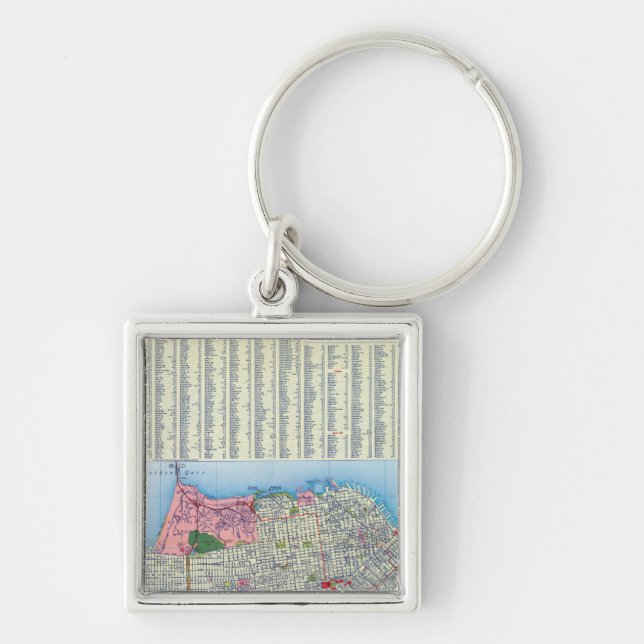 Porte-clés Carte de la rue San Francisco (Devant)