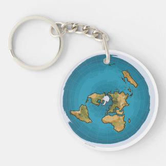 Porte-clés Carte de la Terre plate