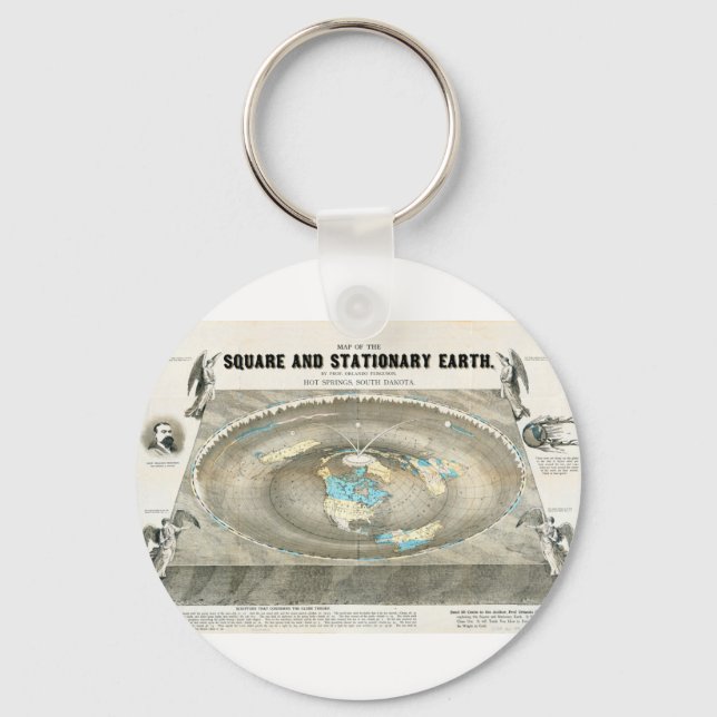 Porte-clés Carte de la Terre plate (Recto)