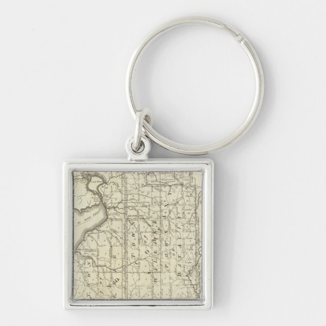 Porte-clés Carte de l'achat de Morris ou de West Geneseo (Devant)