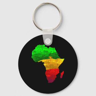 Porte-clés Carte de l'Afrique Fière Vert Jaune Rouge Pride Ju