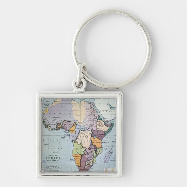 Porte-clés Carte de l'Afrique montrant les frontières de (Devant)