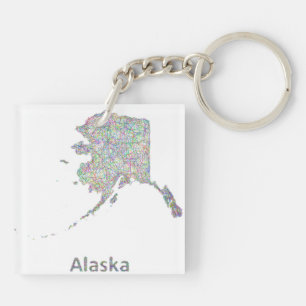Porte-clés Carte de l'Alaska