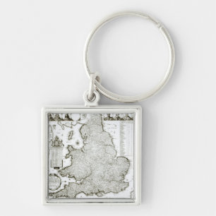 Porte-clés Carte de l'Angleterre et du Pays de Galles, 1644