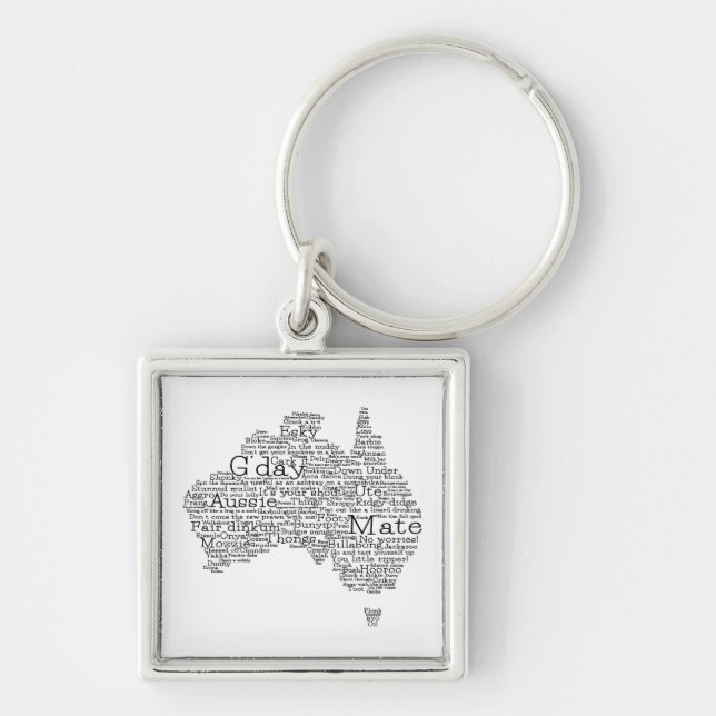 Porte-clés Carte de l'argot australien (Devant)