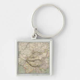 Porte-clés Carte de l'Atlas asiatique montrant les divisions