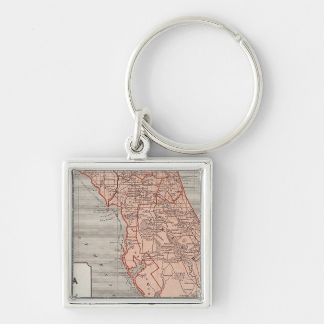 Porte-clés Carte de l'Atlas de Floride (Devant)