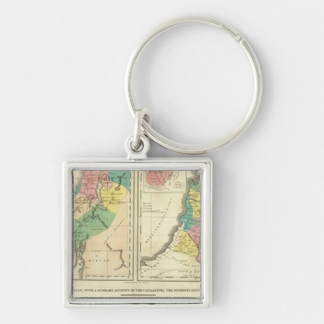 Porte-clés Carte de l'Atlas du Canada - Israël (Devant)