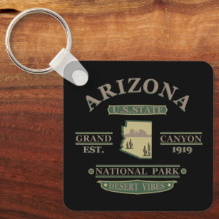 Porte-clés carte de l'état d'arizona