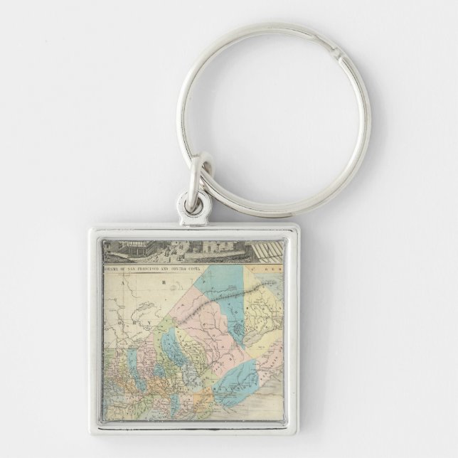 Porte-clés Carte De L'État De Californie (Devant)