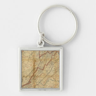 Porte-clés Carte de l'État de Virginie