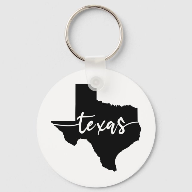 Porte-clés Carte de l'état du Texas USA (Recto)