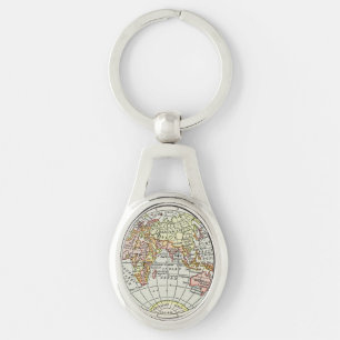 Porte-clés Carte de l'hémisphère oriental Globe Travel Art