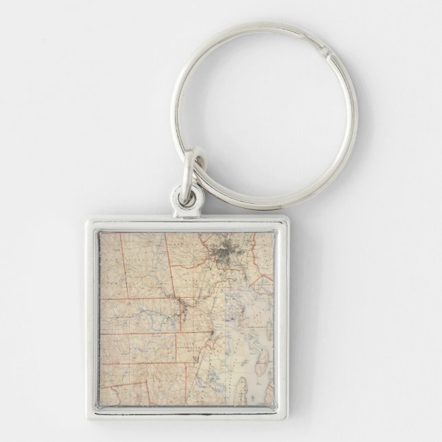Porte-clés Carte de l'île composite Rhode (Devant)