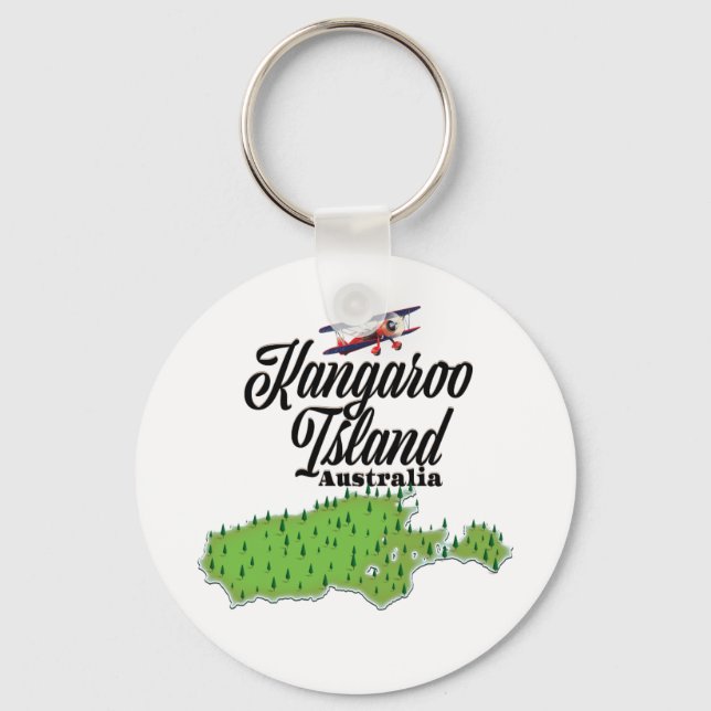 Porte-clés Carte de l'île de Kangaroo Australie (Recto)