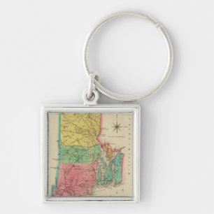 Porte-clés Carte De L'Île De Rhode