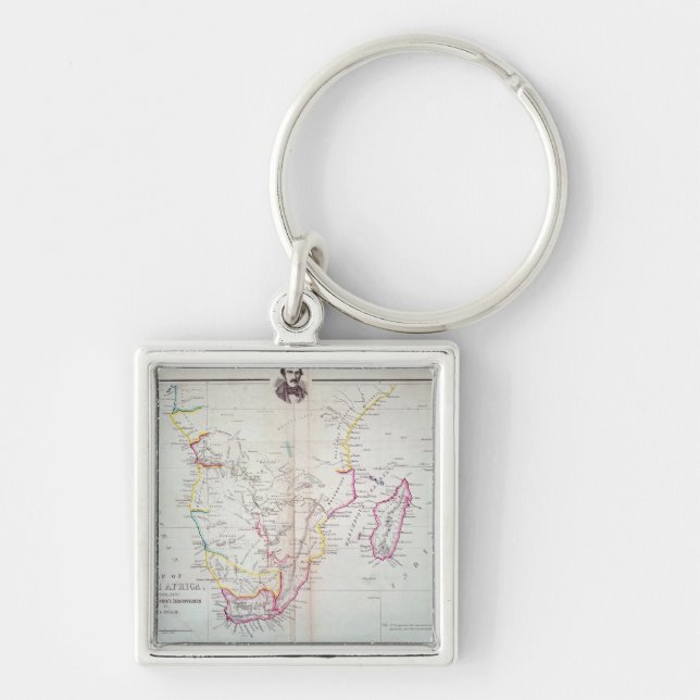 Porte-clés Carte de l'illustration de l'Afrique du Sud (Devant)