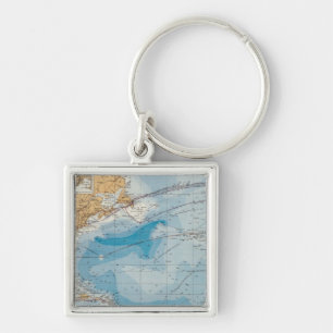 Porte-clés Carte de l'océan Atlantique Nord