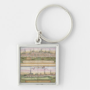 Porte-clés Carte de Lübeck et de Hambourg, de 'Civitates